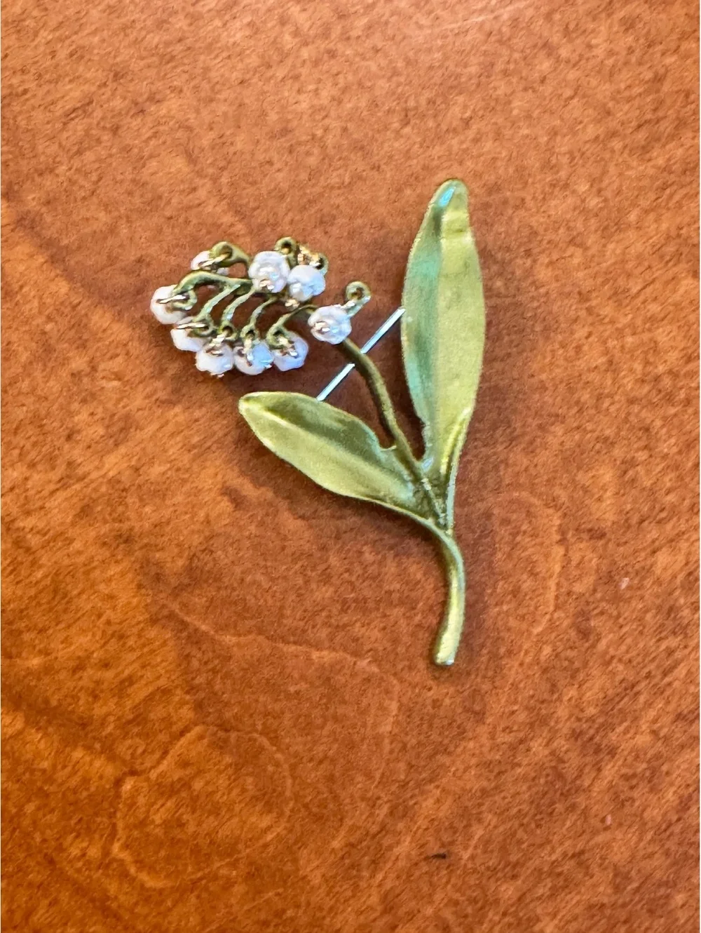 Vintage Lily of the Valley Flower Brooch Pin 235